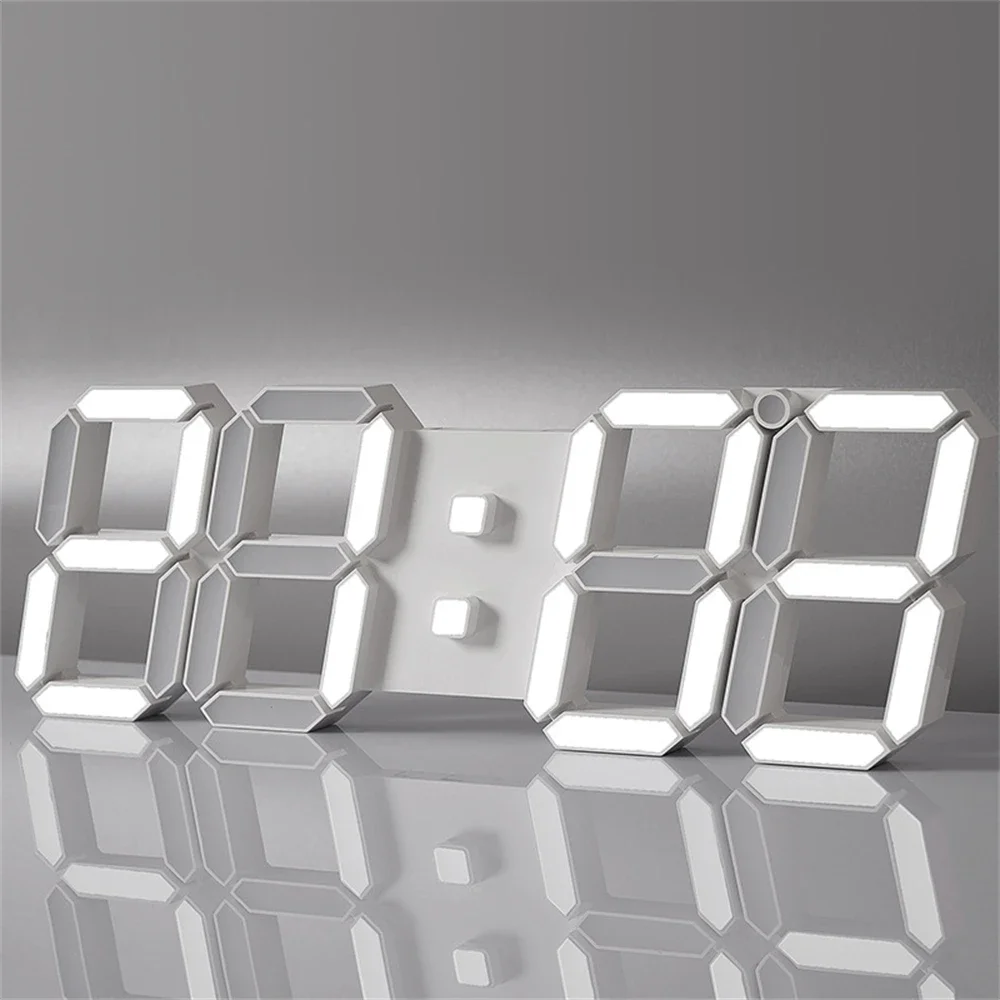 

3D светодиодные цифровые часы, светящиеся модные настенные часы, многофункциональные креативные USB электронные будильники, время украшения дома, подарок