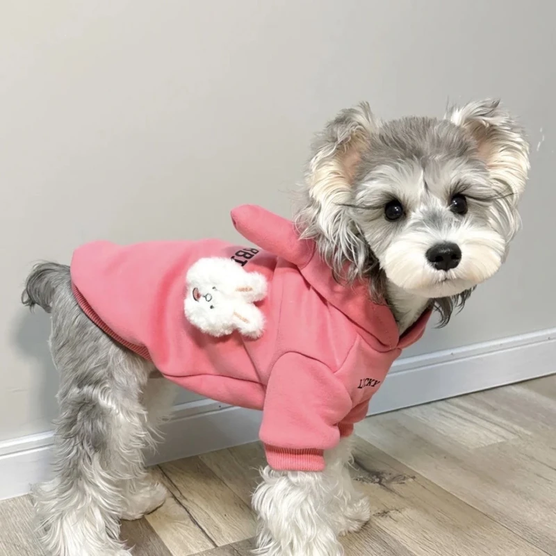 Dog Clothes Hooded Pet Clothes Kitten Clothes Dog Fluffy Sweater Autumn and Winter Warm Pet Hoodie Dog Jacket Puppy Clothes