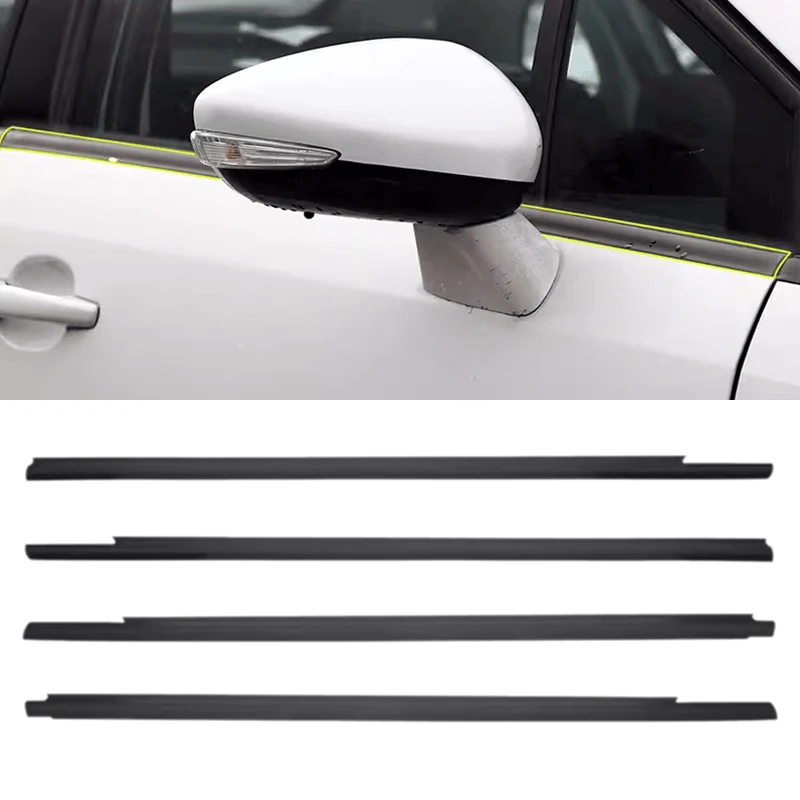 

4PCS Auto Outside Window Glass Weatherstrip Rubber Strip Car Accessories For Peugeot 301 2013-2017 For Citroen Elysee 2014-2016