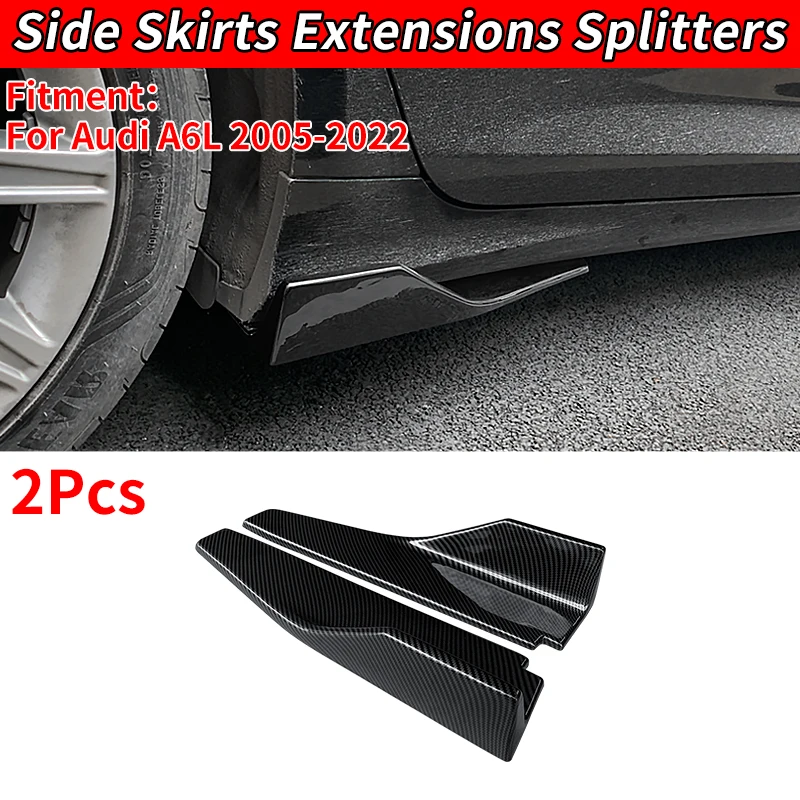 

For Audi A6 2005-2022 Car Styling Side Skirt Bumper Spoiler Splitter Protector Scratch Exterior Accessories 47Cm 2PCS (ABS)