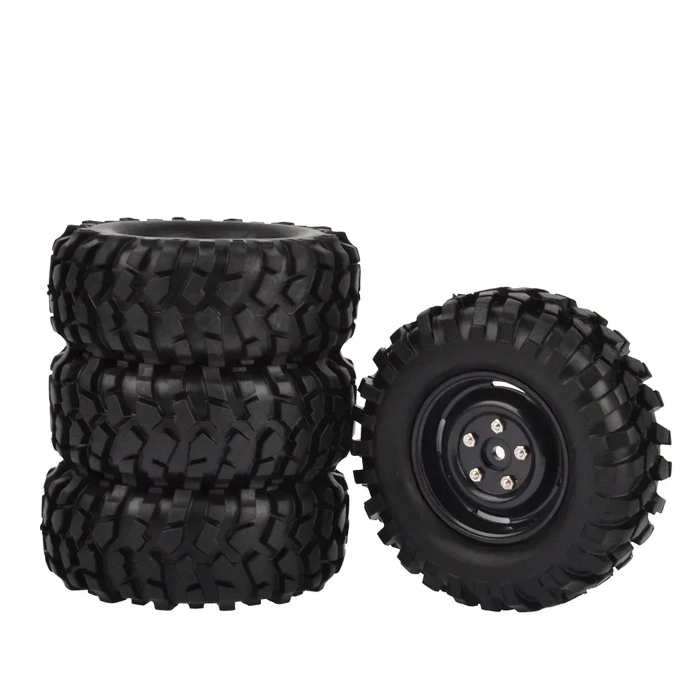 4 Stück 96 mm 1,9 Zoll Gummireifen/Reifen und Felgen für Axial SCX10 D90 Tamiya CC01 1:10 RC Rock Crawler Car