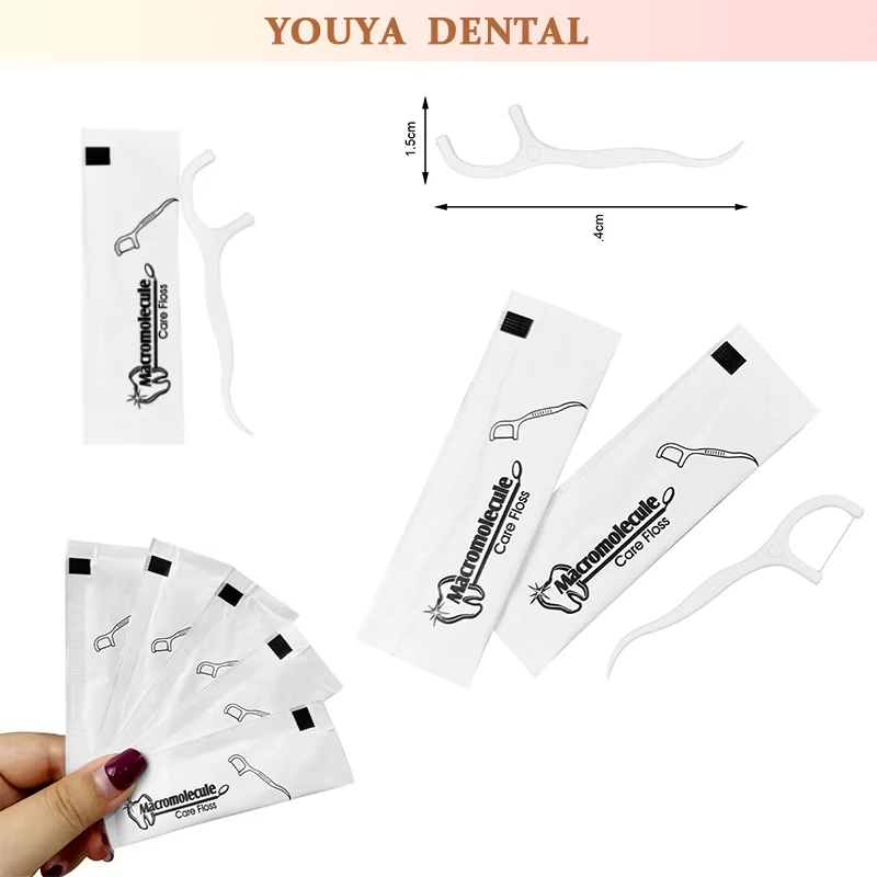 

100/500pcs Disposable Dental Floss Eco-Friendly Dental Floss Toothpick Hotel Home Individually Packaged Dental Floss Sticks