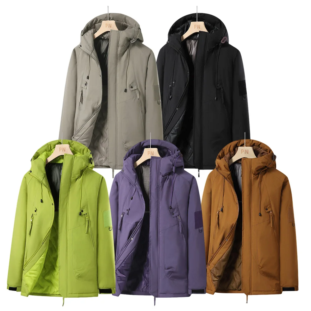 

«2025 Мужская ветровка, зимний морозостойкий, теплый, ветрозащитный спортивный костюм для альпинизма на открытом воздухе, графеновая ветровка с подогревом.