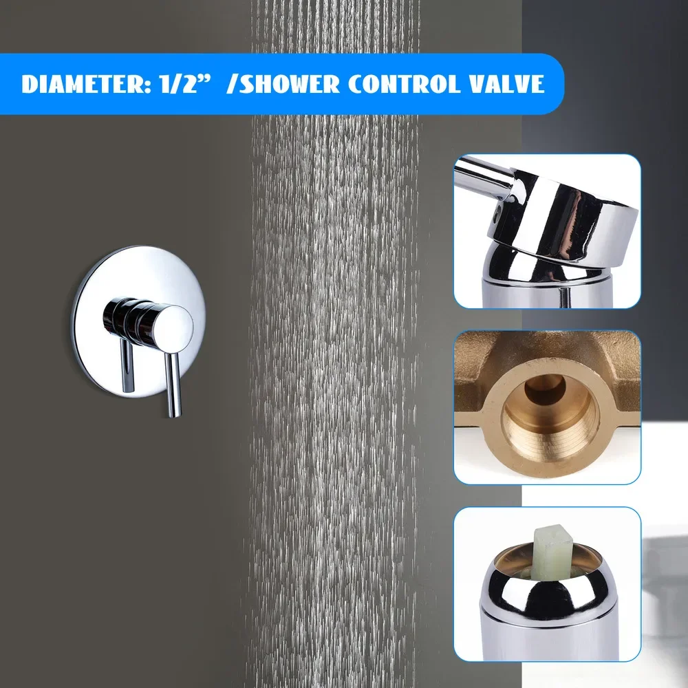 Válvula mezcladora termostática para baño – Grifo de ducha antiescaldaduras con 80 ° Límite C, montado en la pared a prueba de explosiones para una ducha segura