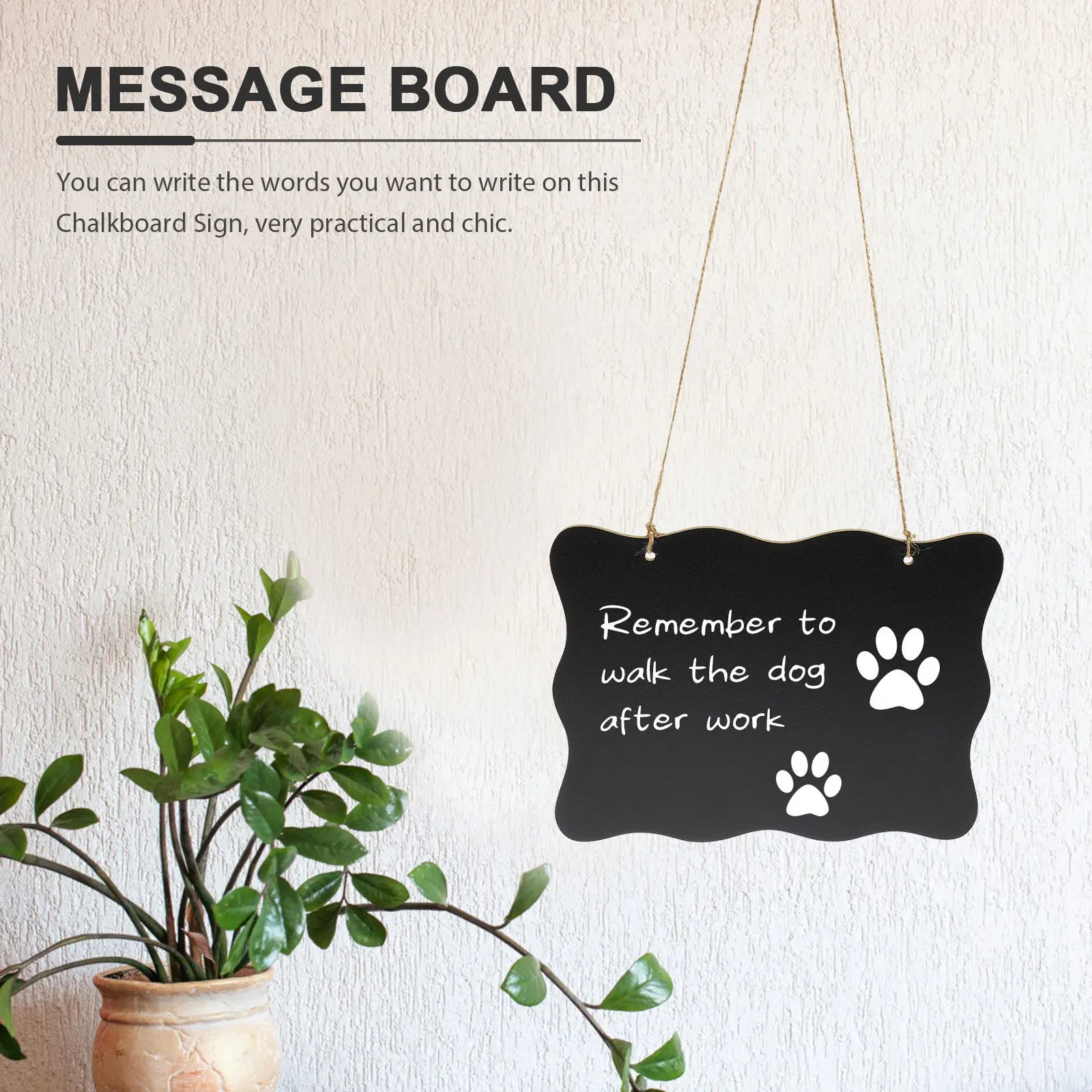 

Double Sided Wall Hanging Small Chalkboard Sign Wood Chalkboard Door Message Board Pendant Erasable Memo Board Hanging