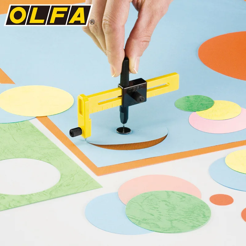 OLFA Compasses Knife Set Handheld Circular Cutting Tool with Blade Hole Opener Diameter 1-22cm Circular Cutter Paper Cutter