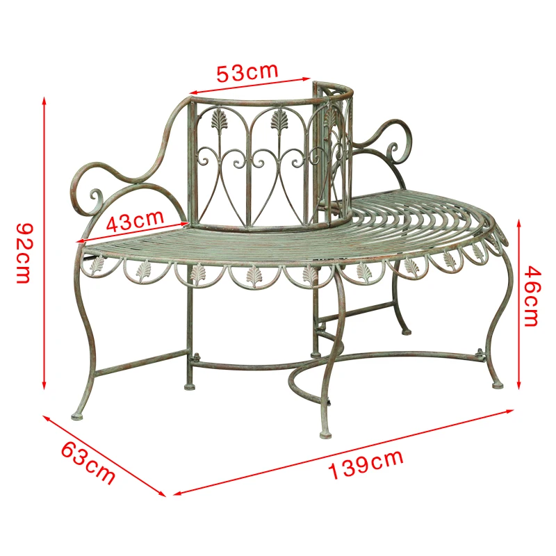 European Style Retro Semi-round Chair Outdoor Garden Wrought Iron Chair Garden Villa Courtyard Chair Garden Furniture Sets WKGF