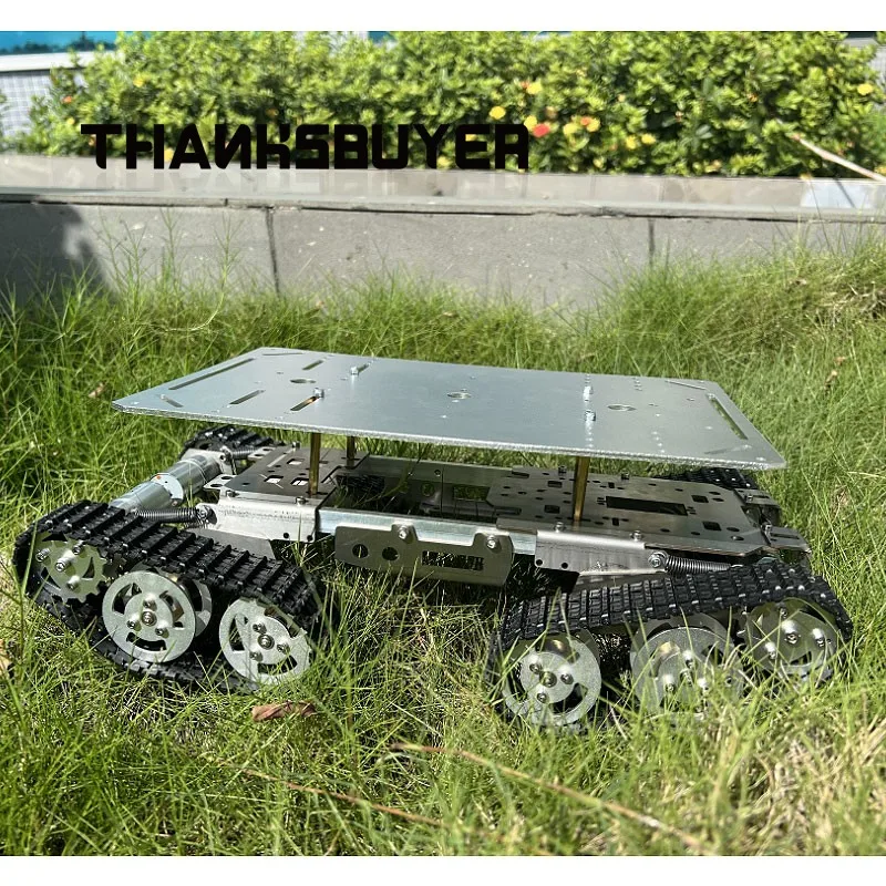 TS800S One/Two-Tier Tank Chassis Obstacle Crossing Robot Car Chassis Unassembled With/Without  RC Controller Kit