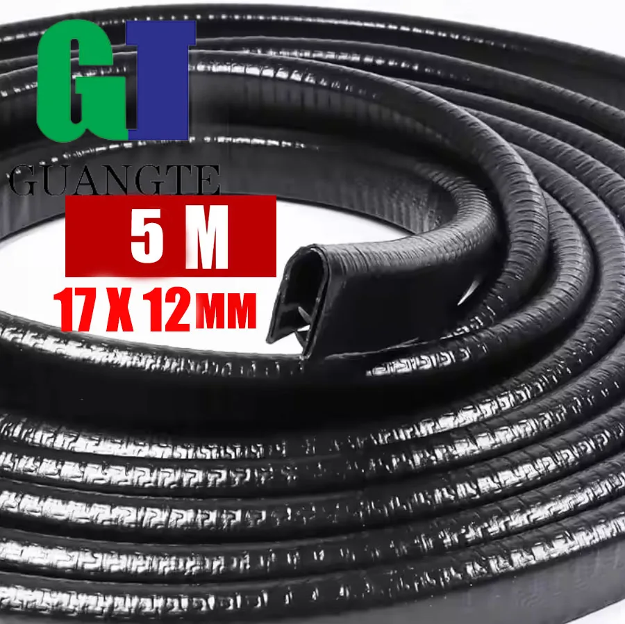 

5M 12*17MM U Type Car Door Protector Edge Guard PVC Steel Auto Door Edge Scratch Protector Strip Car Sealing strip for Most Car