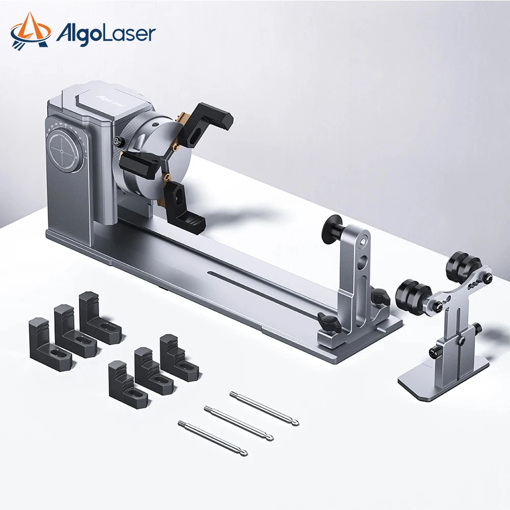 

AlgoLaser Laser Engraver Accessories 3-in-1 Kit for Diode Engraving Machines Jaw Chuck for Glass, Cylindrical Objects, Ring, Cup