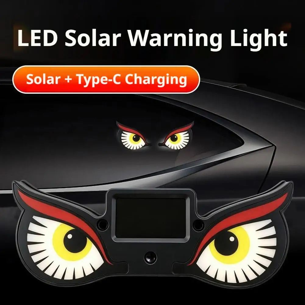 Car Solar-powered Induction Decorative Lights Car Mounted LED Display Screen Solar Powered Vibration Sensing Light