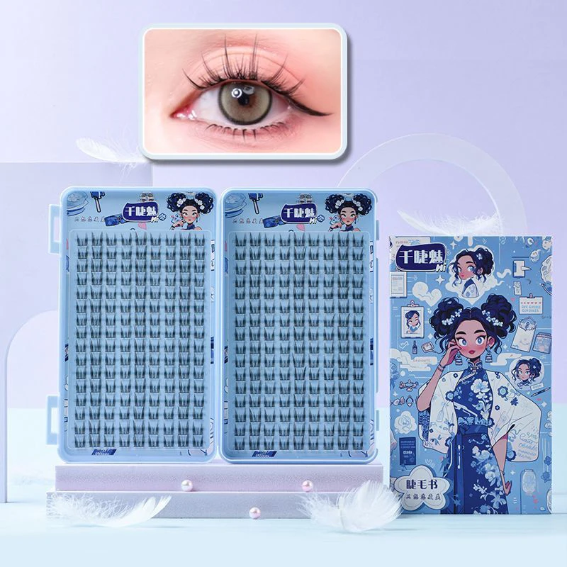 Natural Voluminous False Eyelashes, Fluffy Wispy Lash, Easy Application, Manga Eye, Daily Use 72/192/288 Clusters