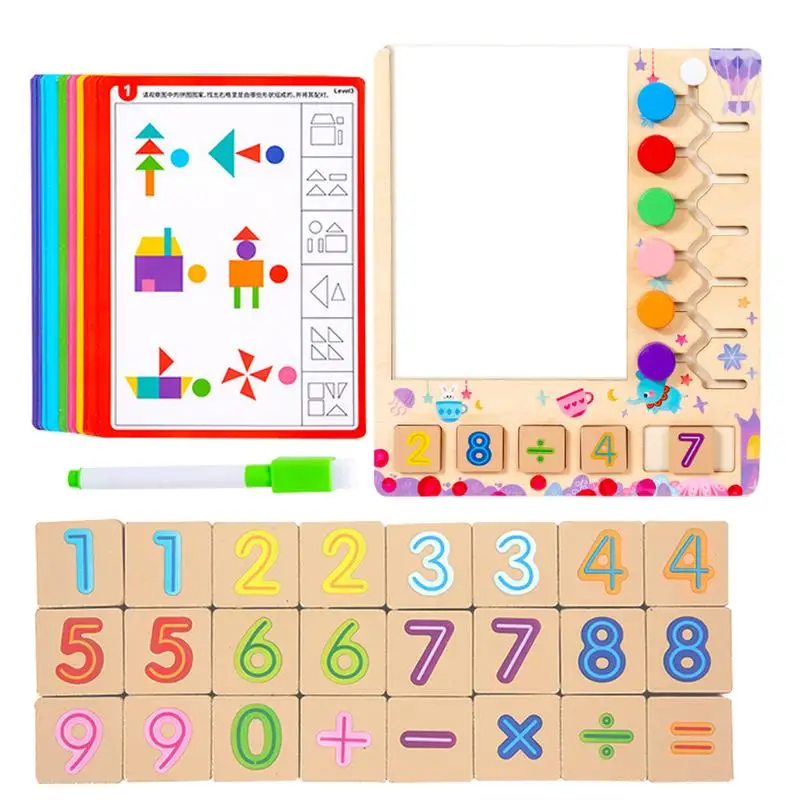 Mathe-Spielzeug zum Fingerzählen, buntes mathematisches Zählspielzeug aus Holz, 29,7 cm, buntes pädagogisches Lehr- und Zahlenspielzeug, lustig, pädagogisch