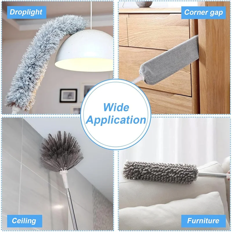 

5-In-1 Kit Dusters For Cleaning, Duster With Extension Pole,Extendable Duster With 100 Inches, For Cleaning Ceiling Fans