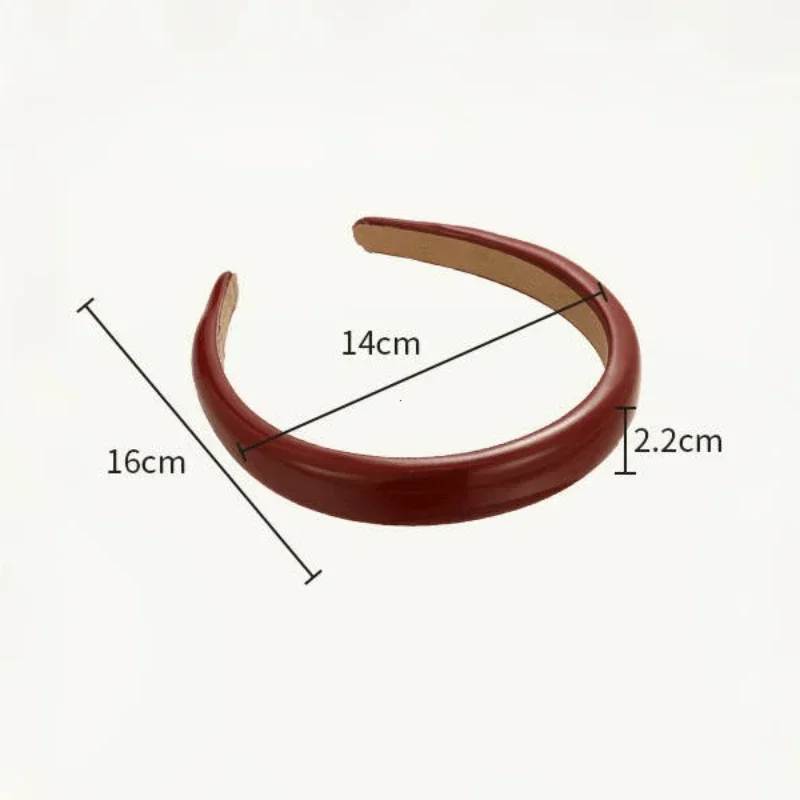 Retro Red Leather Sponge Headband for Woman Fashion Temperament Hair Hoop Wash Face Hair Band Female Party Hair Accessories Gift