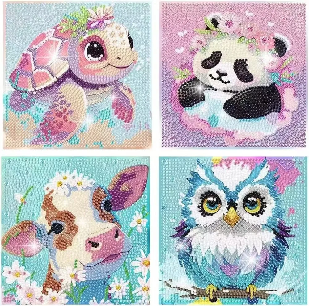 Cartoon Crystal Diamond Stickers Children Handmade Diy Full Diamond Animal frame Art Painting