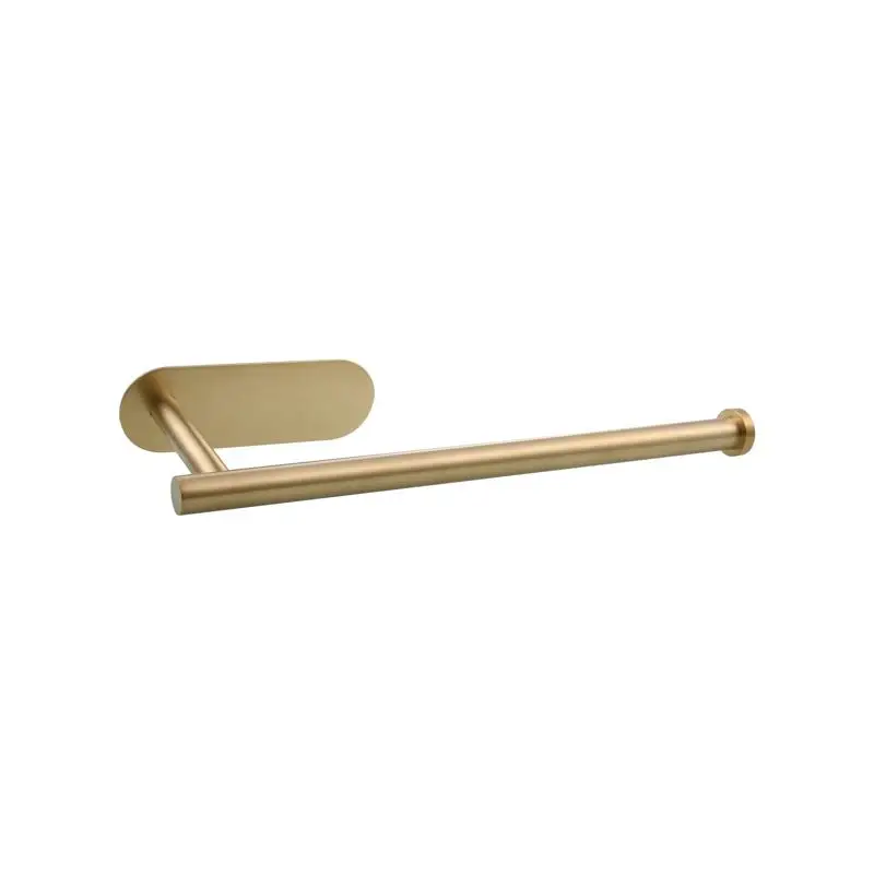

Adhesive Stainless Steel Towel and Toilet Paper Holder for 2 Rolls, Brushed Gold Finish