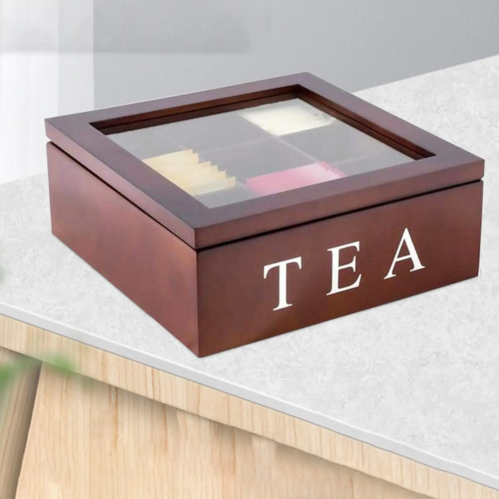 Tea Bag Storage with Viewing Window Stackable Tea Bag Holder for Tea Bags