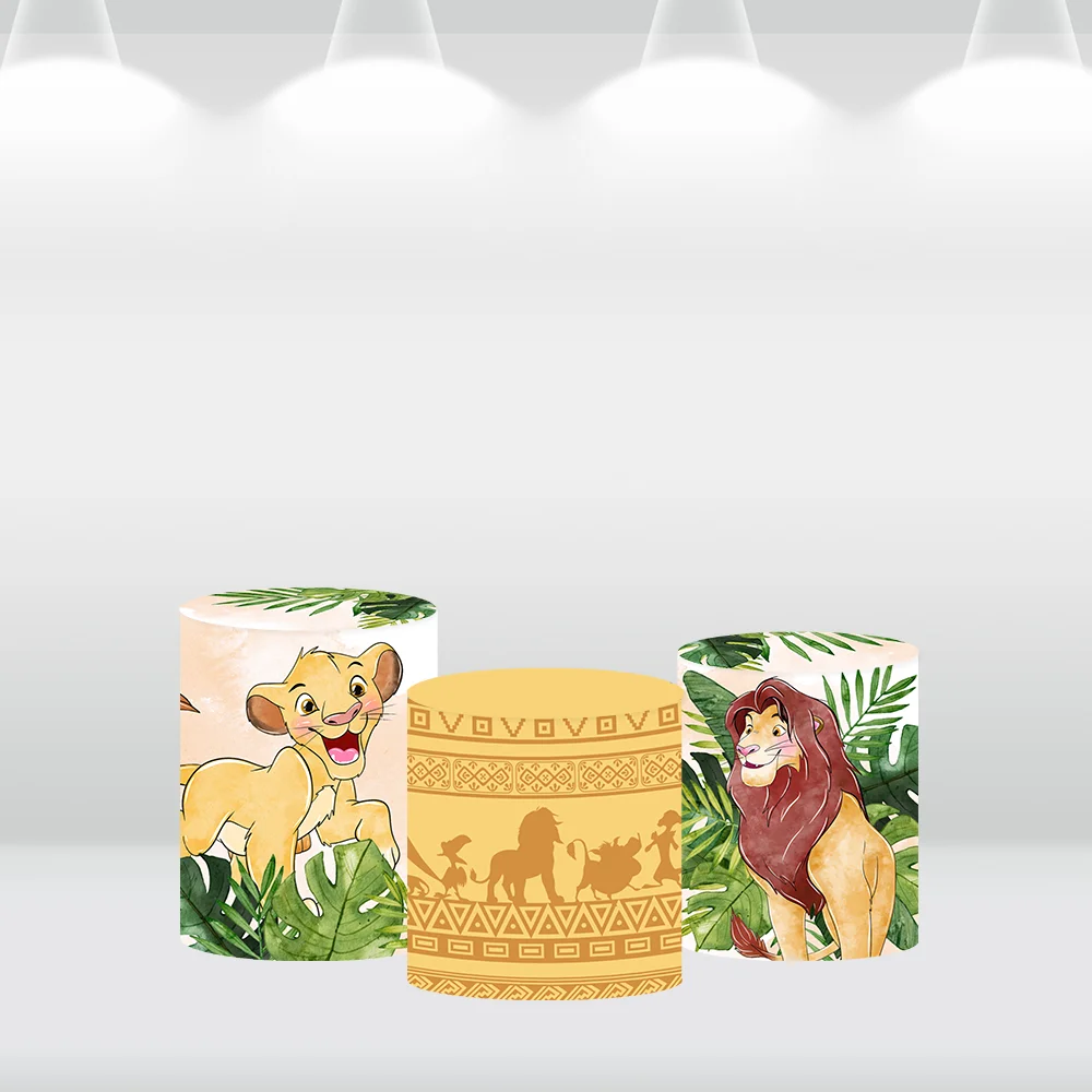 Custom Lion King Boy 1st Birthday Arch Backdrop Cover Green SafarI Simba Baby Shower Newborn Photography Background Plinth cover