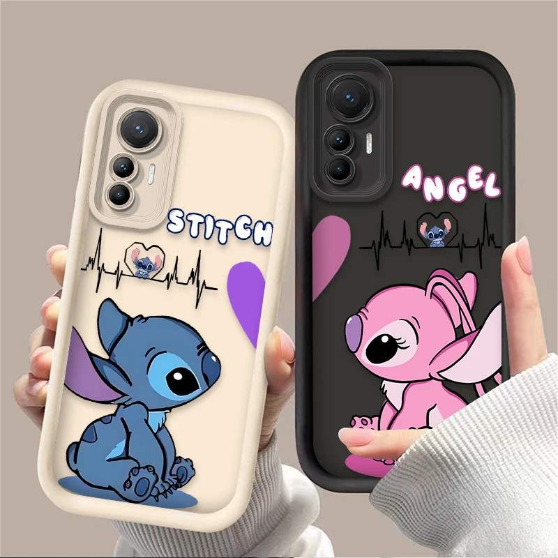 Disney Stitch Angel Case For Xiaomi 13T 12T 11T 13 12 11 Lite 5G NE POCO X6 X5 X4 GT X3 NFC F6 F5 F4 F3 M6 Pro Soft Phone Cases