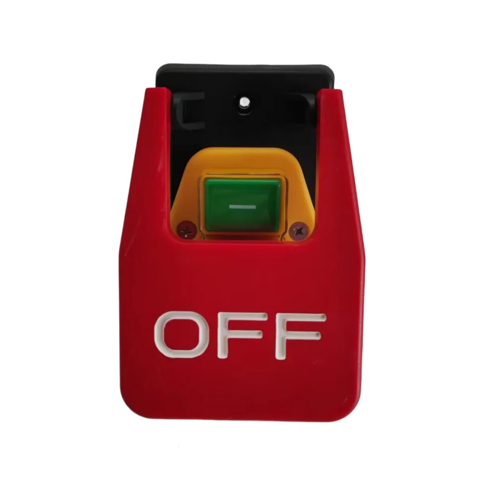 Off-On Red Cover Emergency Stop Push Button Switch 16A Power-Off/Undervoltage Protection Electromagnetic Start Switch