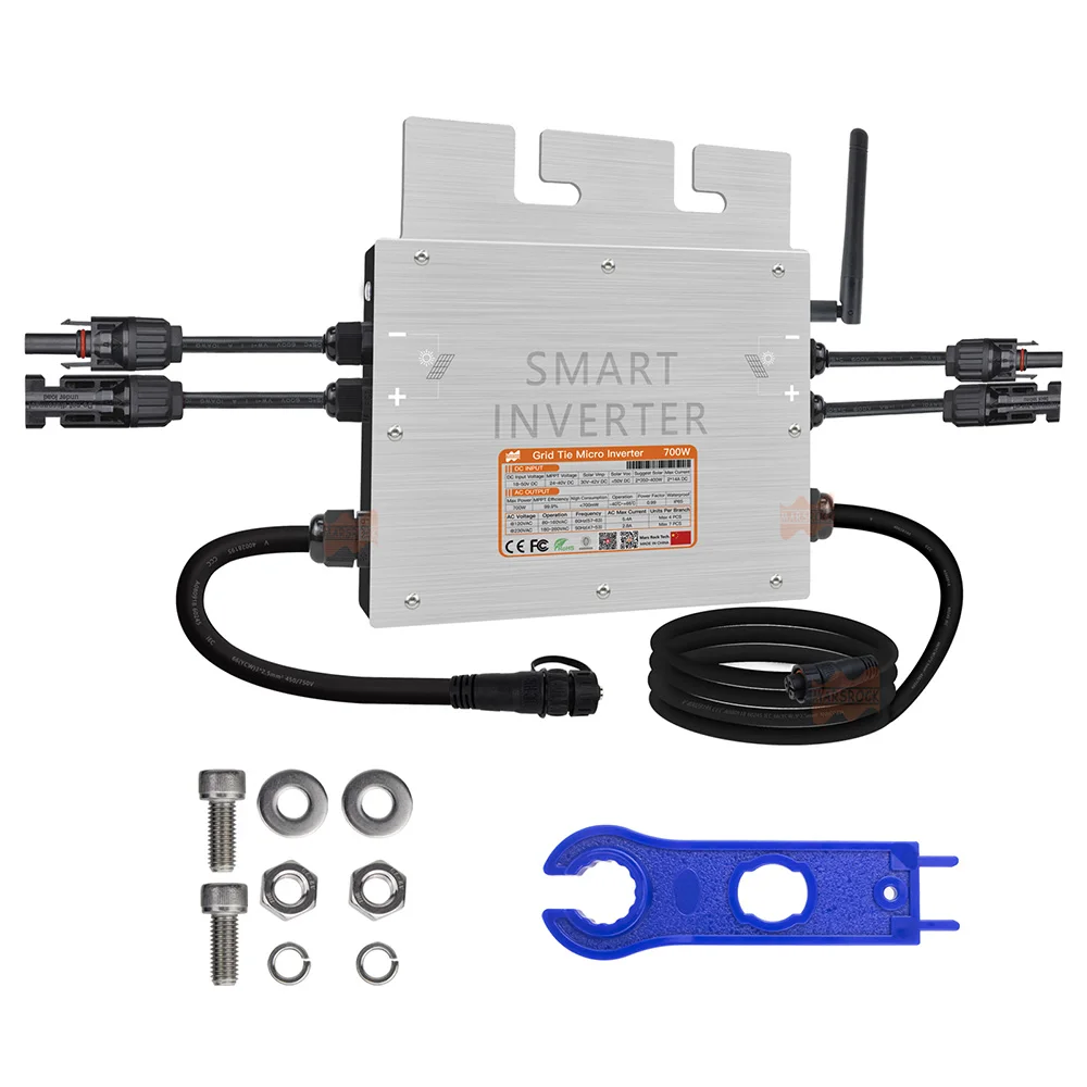 700W 80-260V MPPT Solar Grid Connected Micro Inverter With WiFi Connection, 18-50V for Solar Grid Connected Power Generation