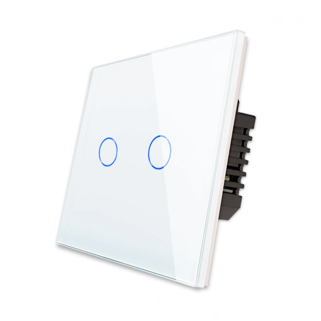 Bingoelec 1Gang 2Way Stair Wall Switch White Crystal Toughened Glass Touch 2Way Light Switch EU/UK standard AC110-250V
