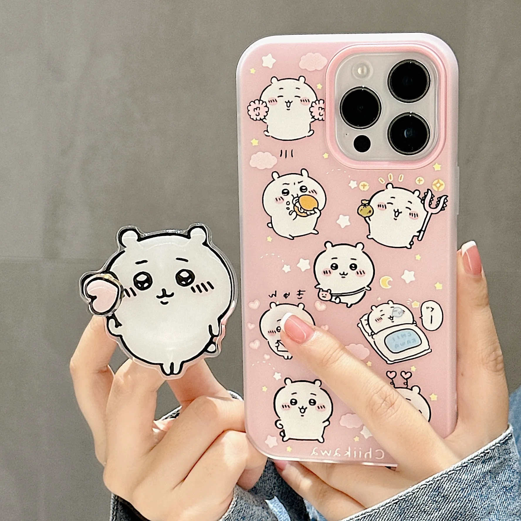 أنماط الهدايا Hachiware مع حامل Chiikawa لطيف Usagi الكرتون آيفون 17 16 15 14 13 برو ماكس مكافحة الإفلات حماية جراب هاتف #3