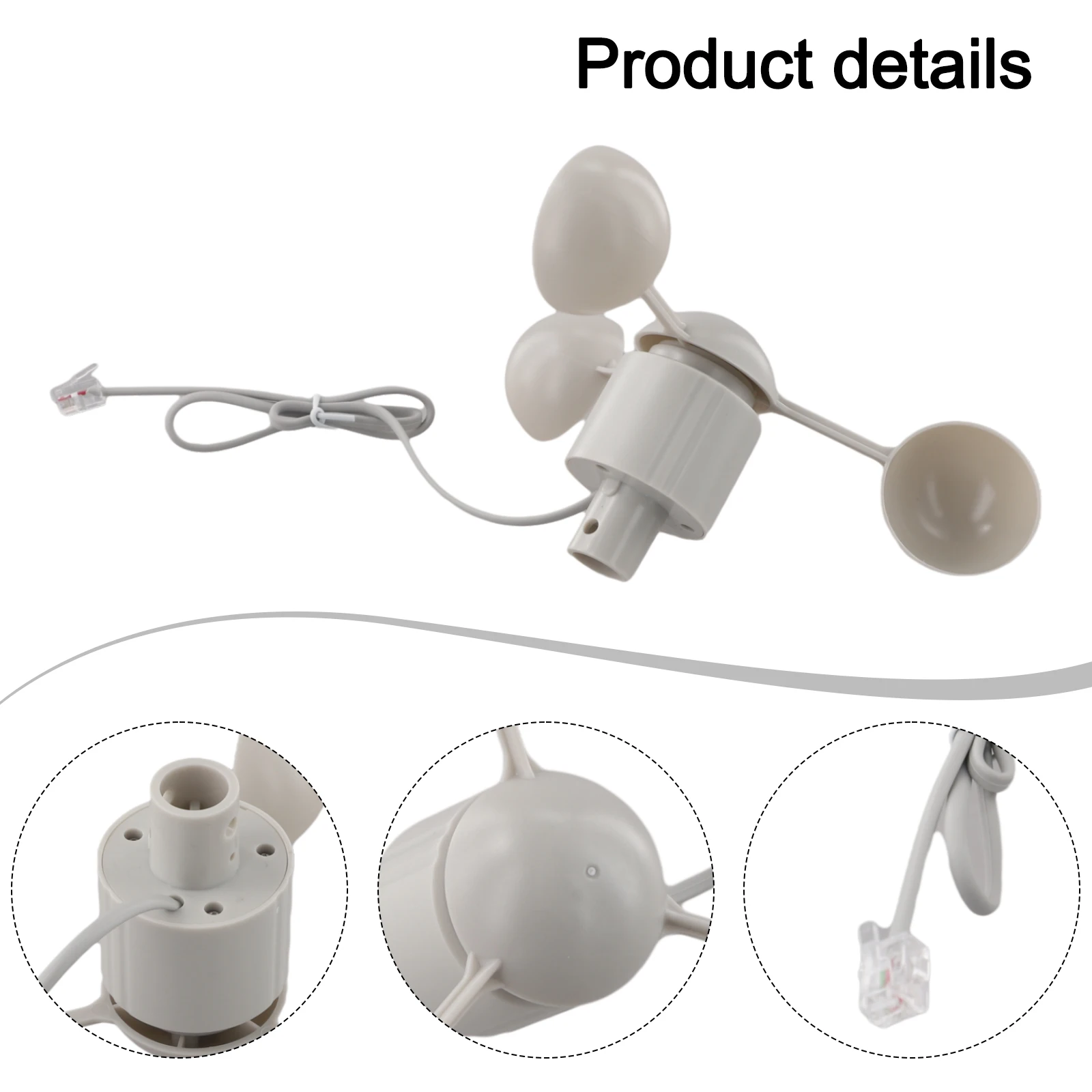 WH SP WS01 Replacement Anemometer for Weather Stations Compatible with Meteorological Instruments Plastic Material Accessory