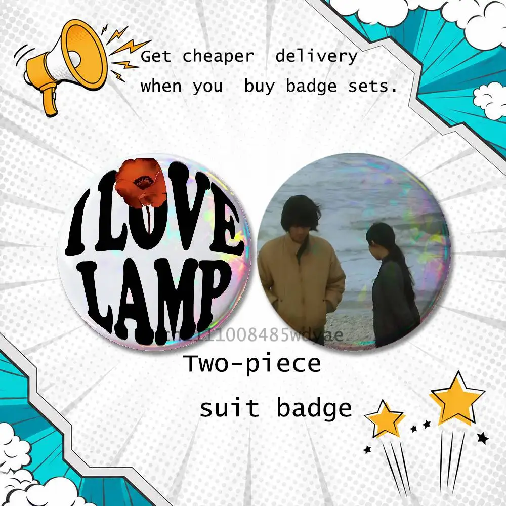 Brooches for Backpack Band Lamp Lamp Genso Accessories 25,32,44,58,75mm Round Enamel Pins 2-piece set Cartoon Anime Badge