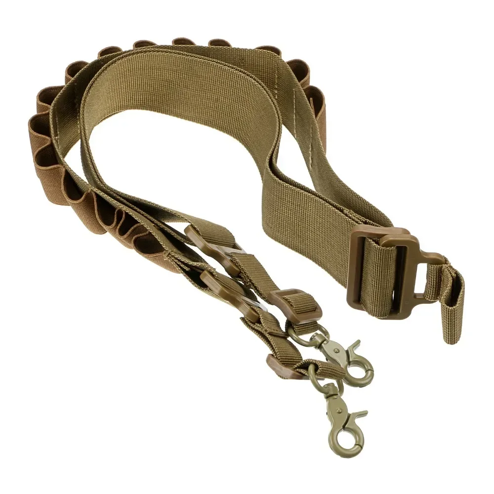 15 Round Shell Carrier Belt Two Point Gun Sling 12 Gauge 12GA Ammo Holder Outdoor Hunting Accessories Rifle Shoulder Strap Rope