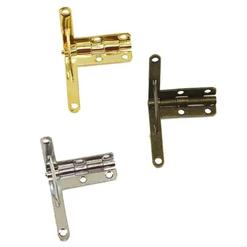 LXAF 10pcs 30x33MM Lid Support Spring Hinge 90° Hinge for Antique Jewelry Wine for Case Watch Box Wood Lid Furniture Hardware