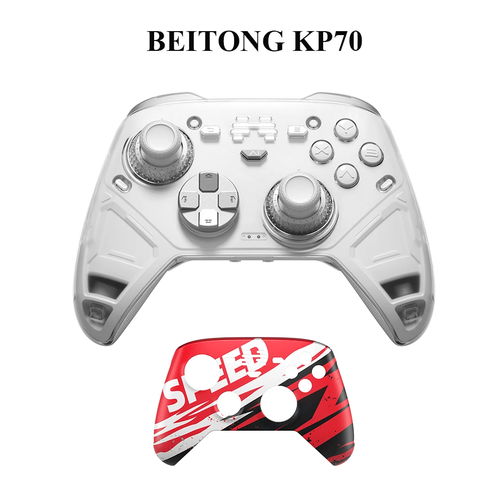 BEITONG KP70 Wireless Game Controller, Dual Auto-Sense Trigger, 6