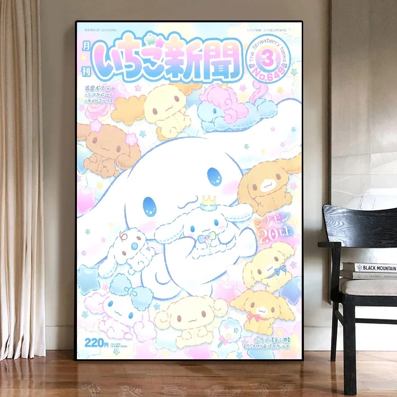 Anime peryferyjne Sanrio plakat moja melodia Cinnamoroll HelloKittys obraz na płótnie drukuj dekoracja pokoju dziecięcego prezent na boże narodzenie