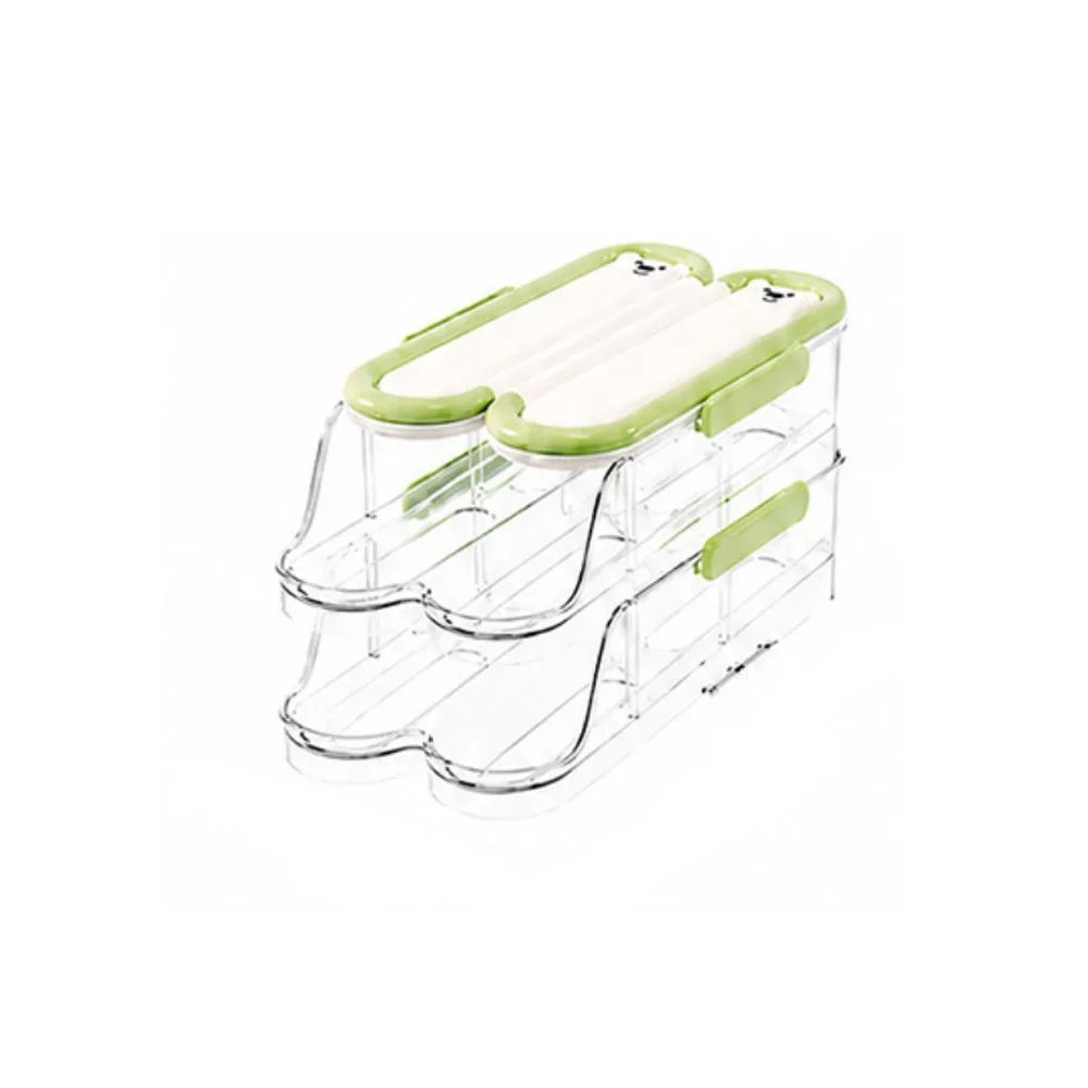 Food Grade Automatic Rolling Egg Container Transparent Large Capacity Egg Storage Box Space Saving Stackable