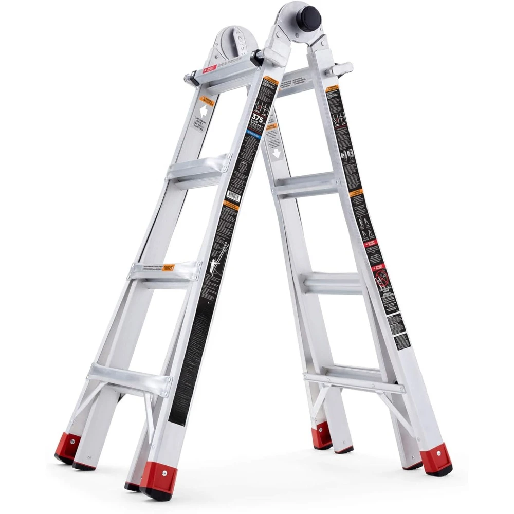 18-Foot Reach Aluminum Step Ladder, 5-in-1 Multi-Position Frame, Silver Product Dimensions	54.8