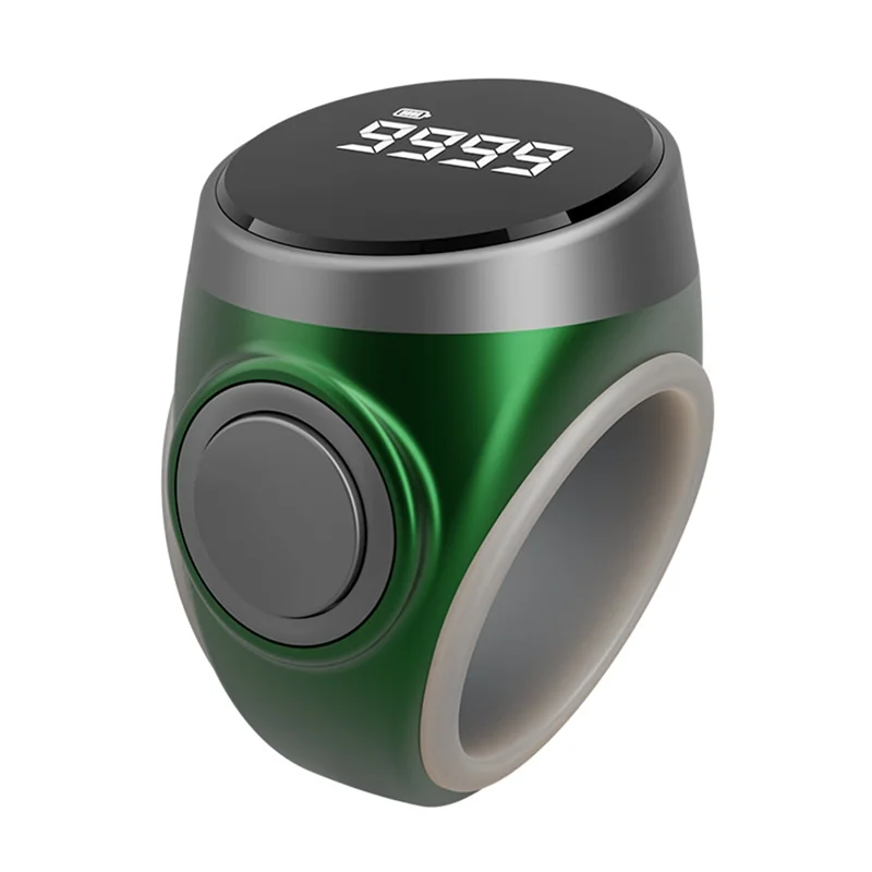 

Ingenious-Green Smart Tally Counter Ring, Digital Electronic Counter With Prayer Reminder For Muslims