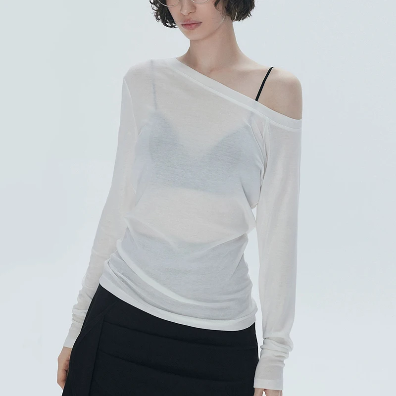 Loose Fit Ice Silk Cardigan for Women Off Shoulder Sheer Cover Up Summer Sun Protection Top UV Long Sleeve Casual Beach Vacation