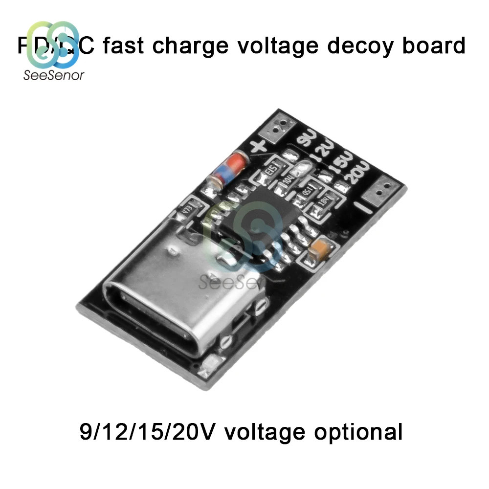 3A 5A PD/QC Decoy Board Fast Charge USB Boost Module Type-c Power Supply Change Module PD/QC 3.0/2.0 FCP AFC 5V 9V 12V 15V 20V