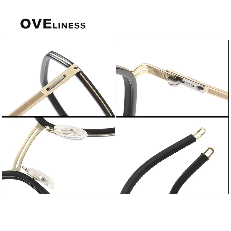 Acetate Titanium Glasses Frame Men Square Eyeglasses 2025 New Korean Screwless Eyewear Spectacles