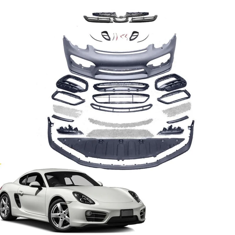 

New Kit for Porsche 981 2016 Upgrade to Boxster GT4 2016 pp Material Front Bumper for Cayman/Boxster Body Kit Headlight