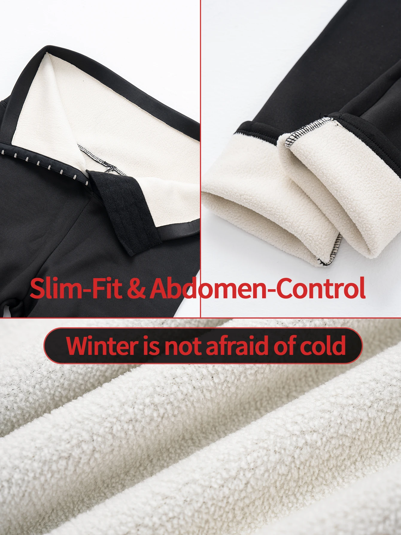 Thermische damesbroek, hoge taille met gespen, lichaamsvormende broek, comfortabel, winterbroek, met fleece gevoerd en verdikt
