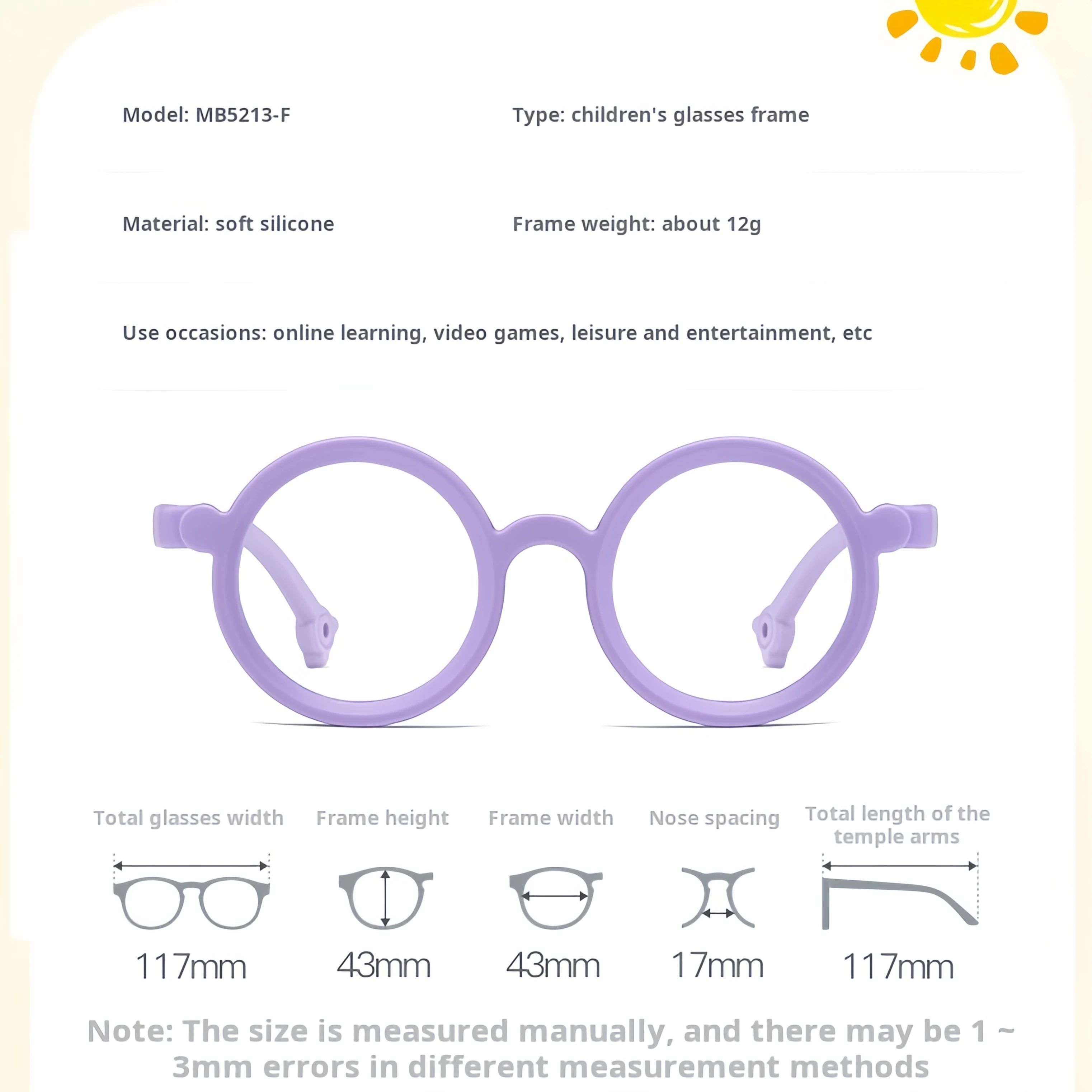 Lzabella TR90 Round Boys And Girls Eyeglasses Fashion Colorful Comfortable Scratch Resistant Youth Daily Anti Blue Light Glasses