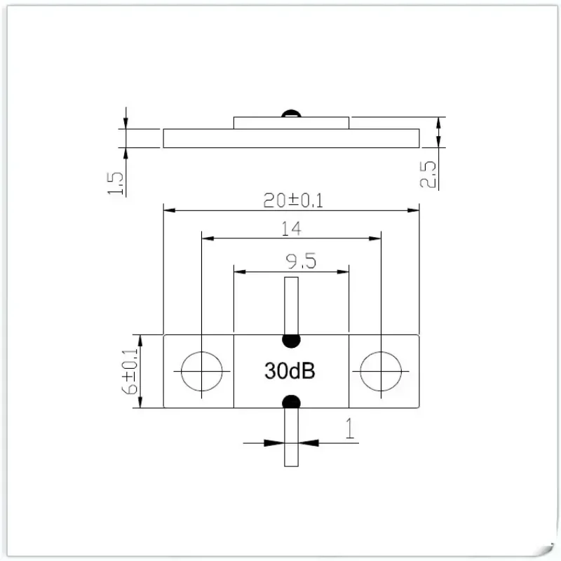 Para atenuador de brida 30dB100W/atenuador RF RF
