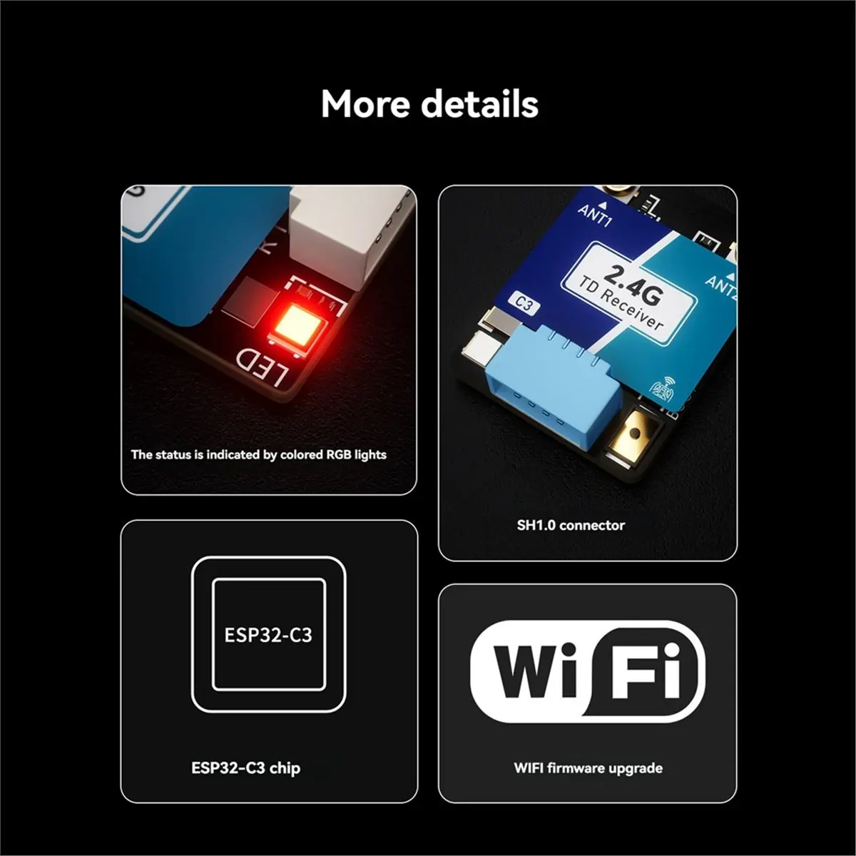 

Приемник A23G ELRS Nano Dual 2.4G True Diversity ESP32-C3 TCXO WIFI с возможностью обновления прошивки для радиоуправляемых FPV дронов