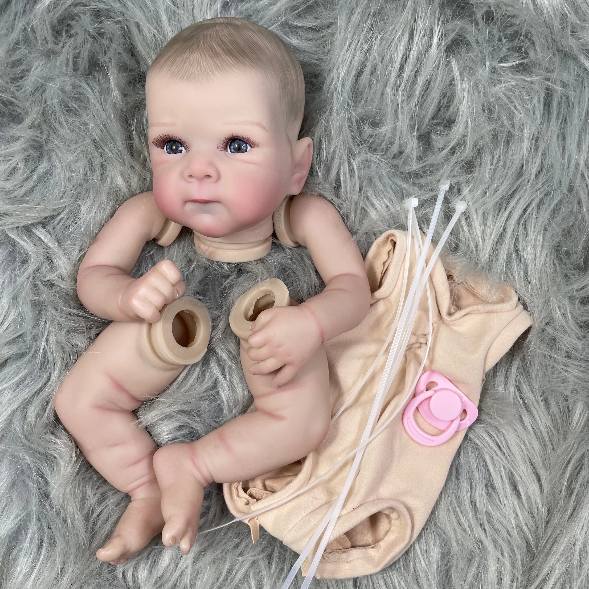 MRB 18 inch Already Painted Reborn Bettie Doll Kits With Eyelashes Vinyl Reborn Unassembled DIY Doll Kit Mold Gift for Children
