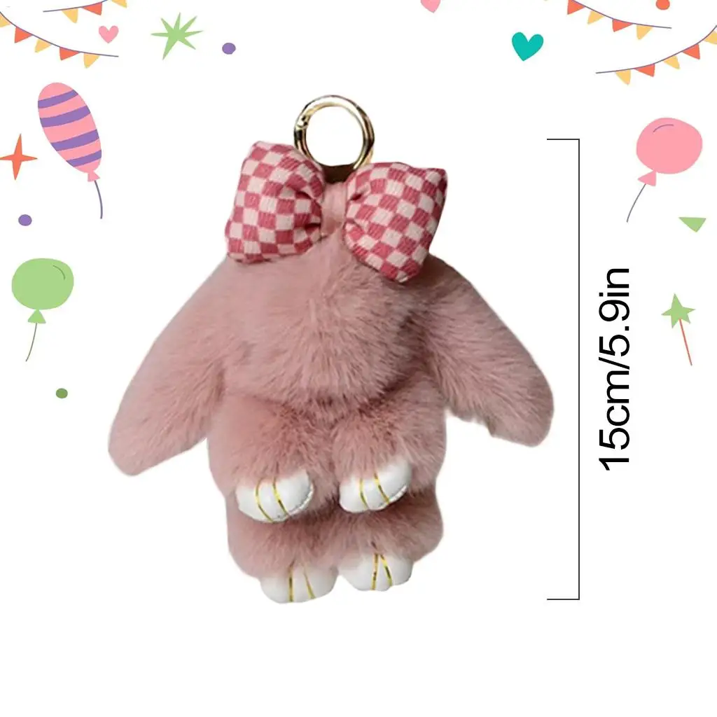Coelho de pelúcia chaveiro longa orelha coelho mochila pingente de pelúcia chaveiro pingente colorido coelho pelúcia para decoração chave