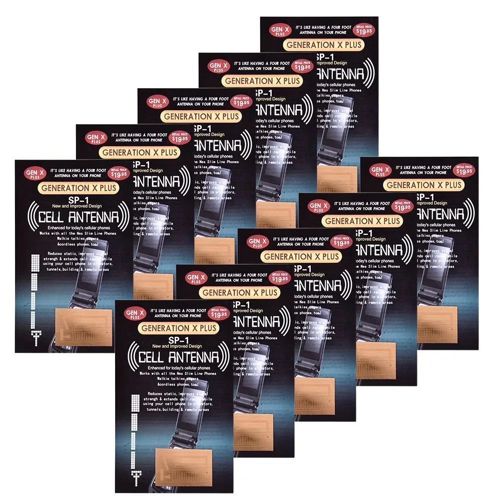 10 Uds SP-1 amplificador de antena de mejora de señal de teléfono móvil para exteriores pegatinas mejoradas herramientas de Camping amplificador de señal