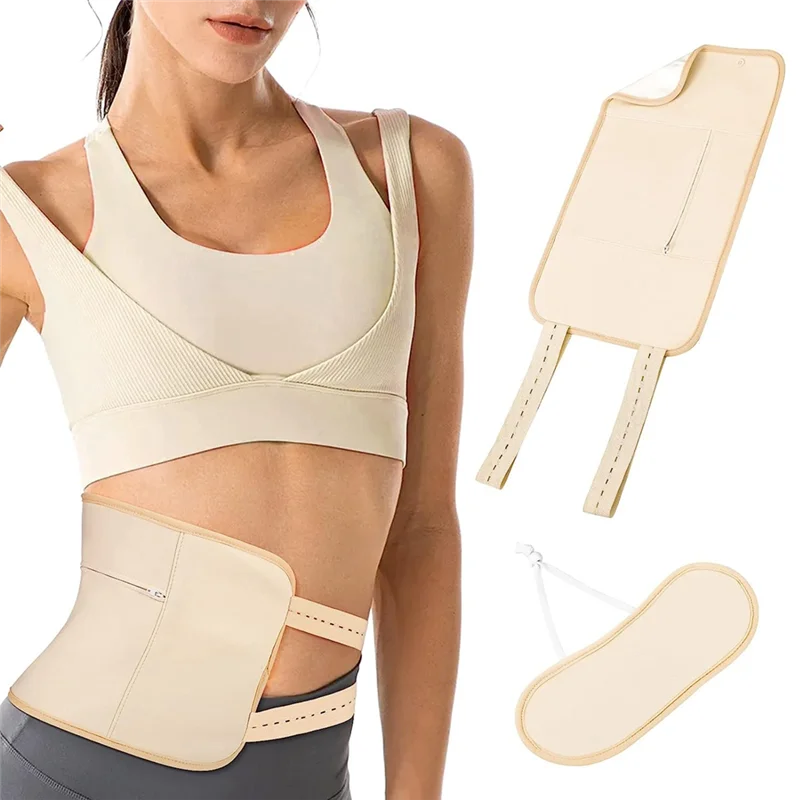 Pack d'huile de ricin réglable et réutilisable, sangle élastique, lavable en Machine, Anti-fuite d'huile, couleur de peau-A54Q