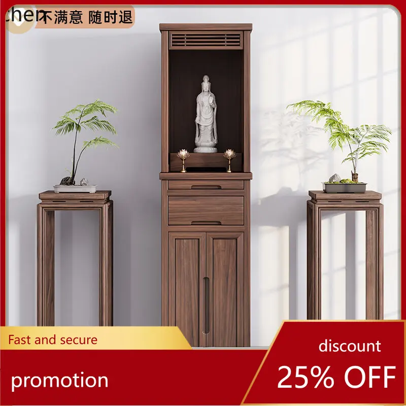 

Cz black walnut solid wood buddhist niche cabinet modern casualfor home god of wealth cabinet bodhisattva cabinet shrine